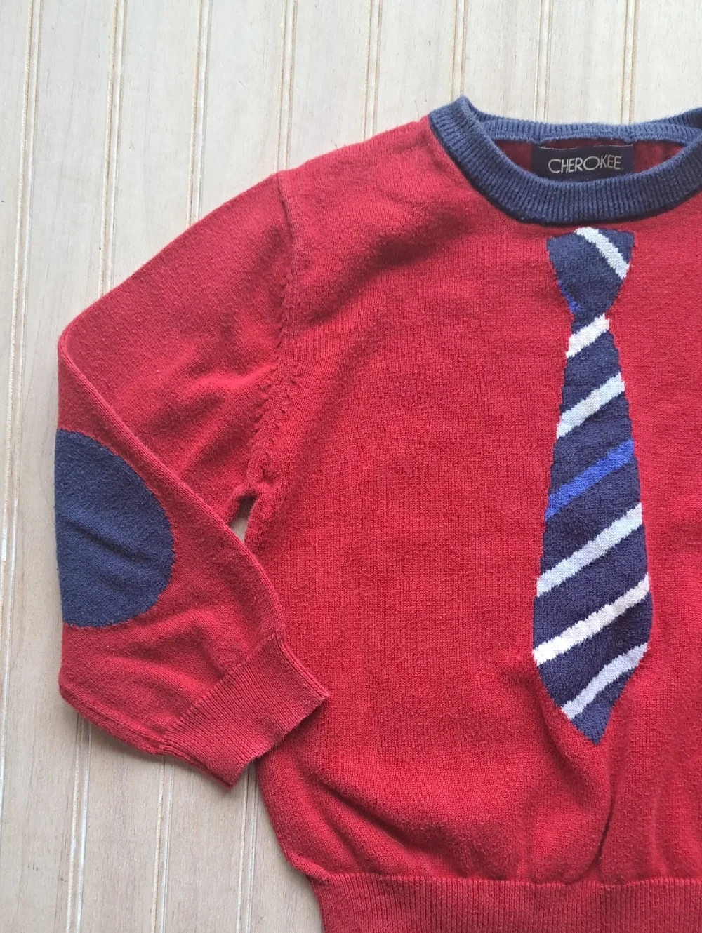 Tie Graphic 100% Cotton Knit Sweater Cherokee Toddler Dressy Comfy Lightweight